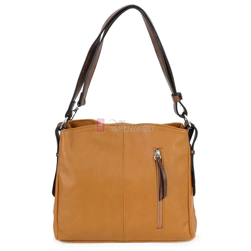 Дамска чанта от висококачествена еко кожа в жълт цвят Код: 90001